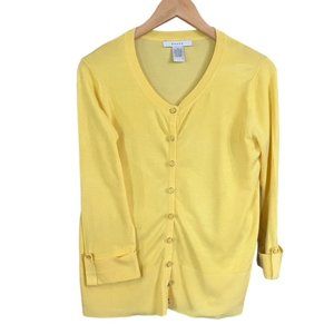 Grace Yellow Cardigan Sweater Size Medium